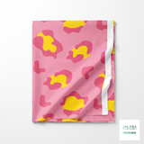 Roze en gele luipaardprint stof (Grote schaal)
