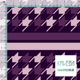 Purple and pink houndstooth and stripes fabric
