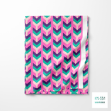 Purple, green and pink arrows fabric