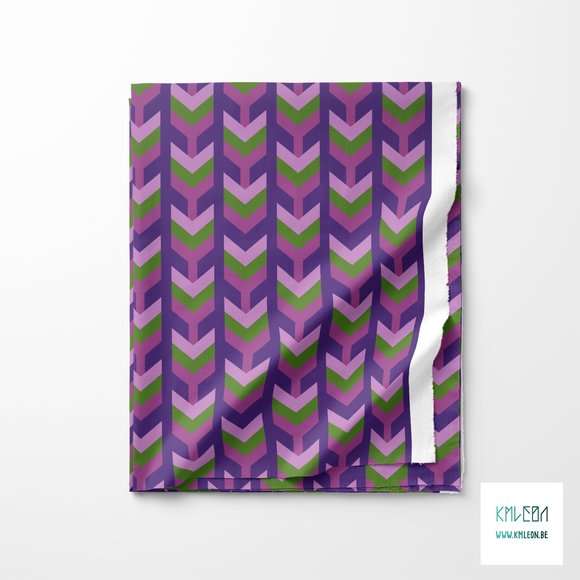 Purple and green arrows fabric