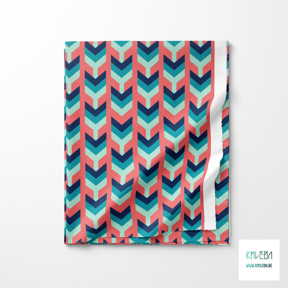 Navy, teal and mint green arrows fabric