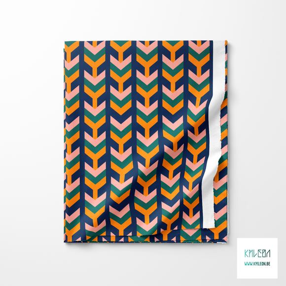 Orange, green and pink arrows fabric
