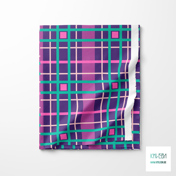 Green and pink plaid fabric
