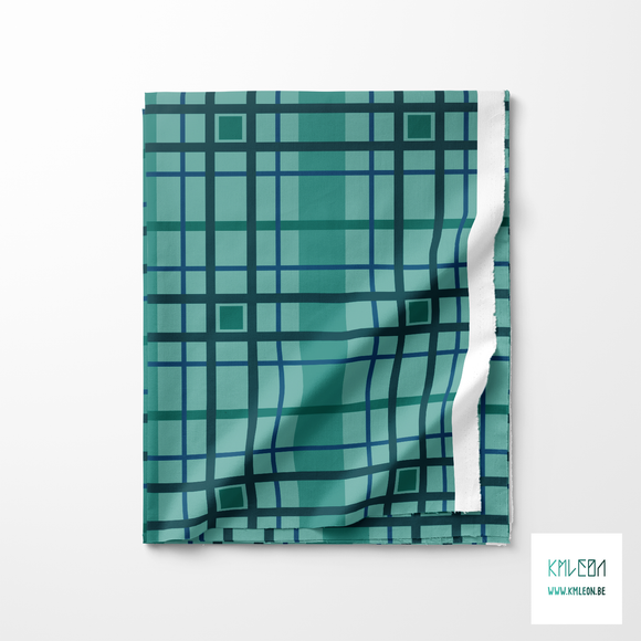 Green and blue plaid fabric