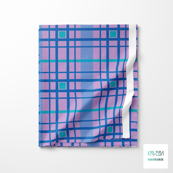 Blue and teal plaid fabric