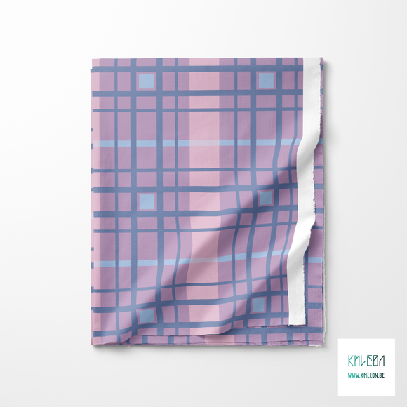 Pink and blue plaid fabric