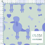 Poodles in love fabric