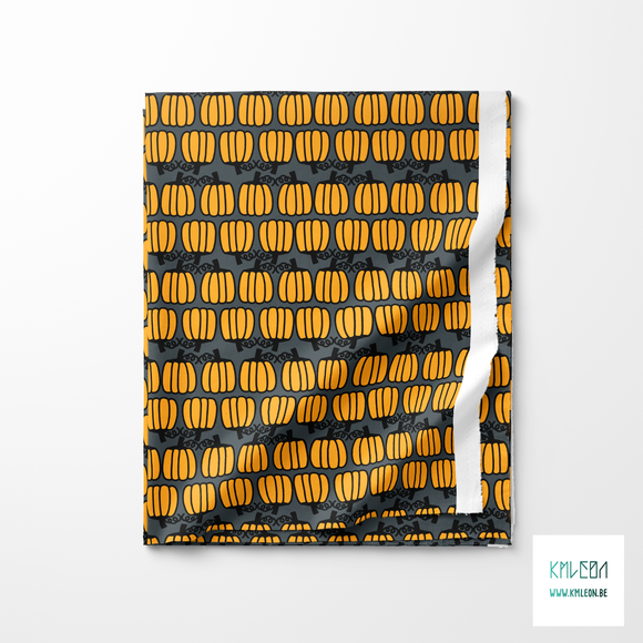 Rows of pumpkins fabric