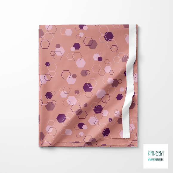 Random pink and purple octagons fabric