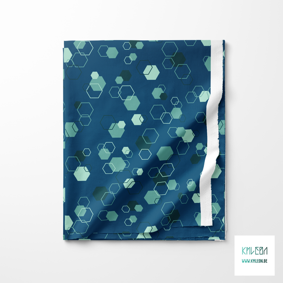 Random green octagons fabric