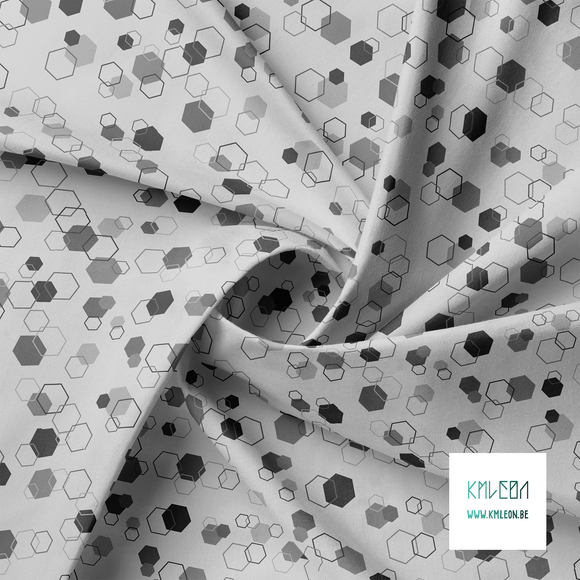 Random grey octagons fabric