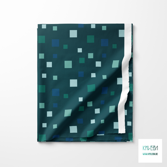 Green and blue squares fabric