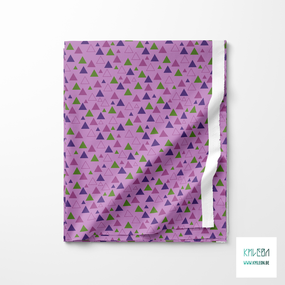 Purple and green triangles fabric