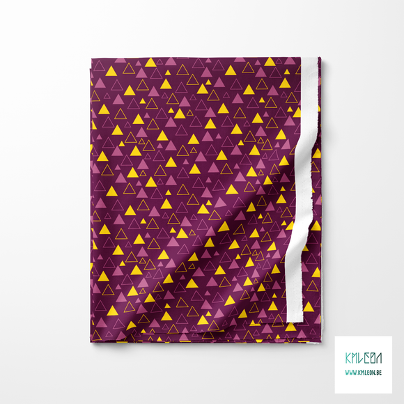 Pink and yellow triangles fabric