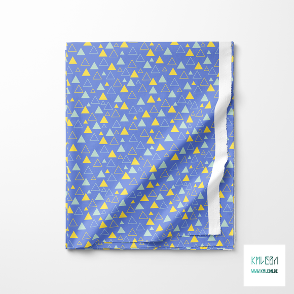 Yellow and mint green triangles fabric