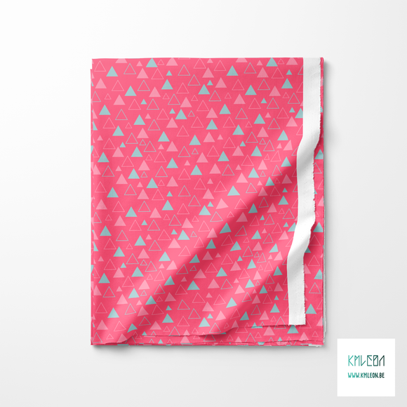 Light blue and pink triangles fabric
