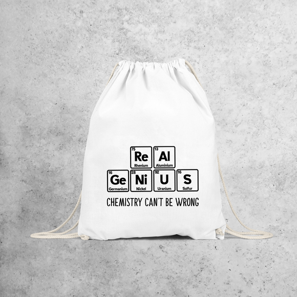 'Real genius - Chemistry can't be wrong' backpack
