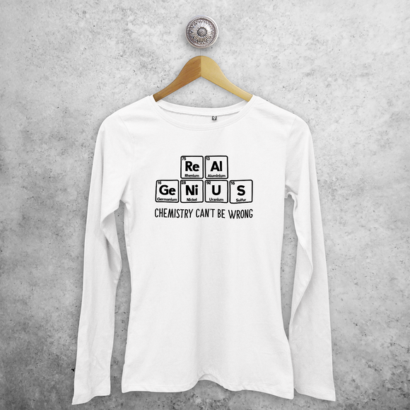 'Real genius - Chemistry can't be wrong' adult longsleeve shirt