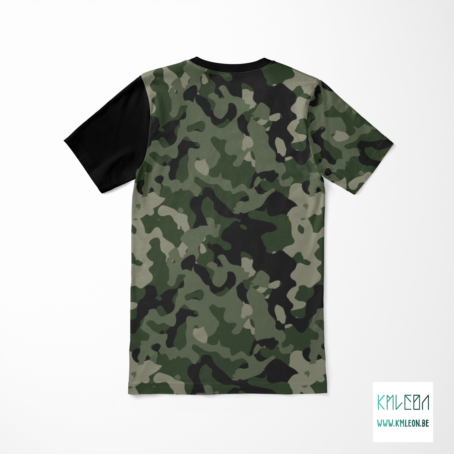 Camouflage en smiley knip en stik t-shirt ©