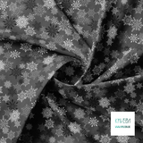 Grey snow stars fabric