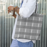Grey tartan fabric