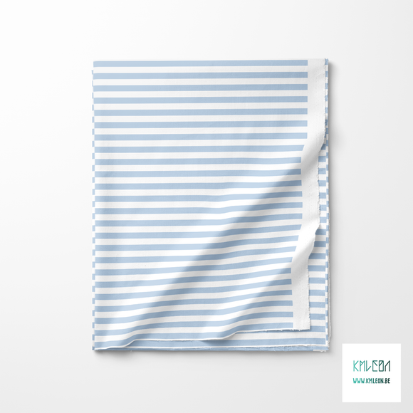White and light blue stripes fabric
