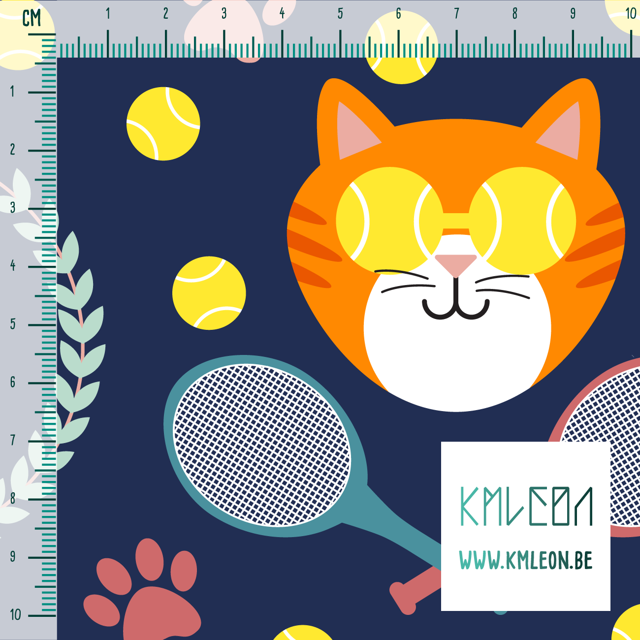 Tennis cats fabric