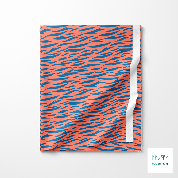 Blue tiger stripes fabric
