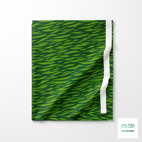 Green tiger stripes fabric