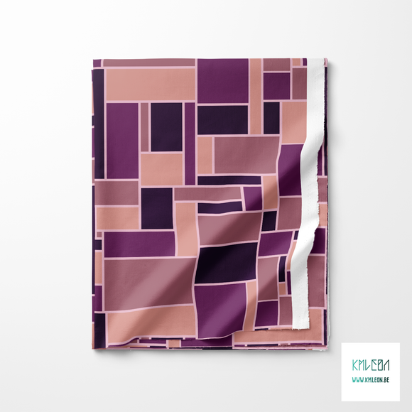 Purple and pink rectangles fabric