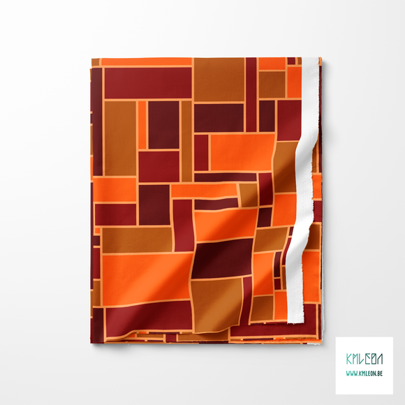 Orange and brown rectangles fabric