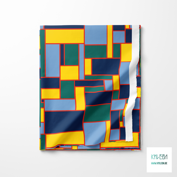 Red, yellow, green and blue rectangles fabric