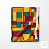 Green, yellow, orange and purple rectangles fabric