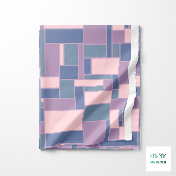 Purple, pink and blue rectangles fabric