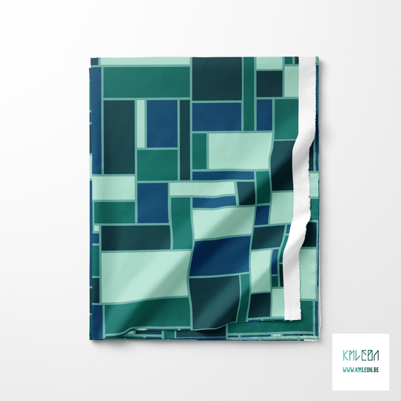 Green and blue rectangles fabric
