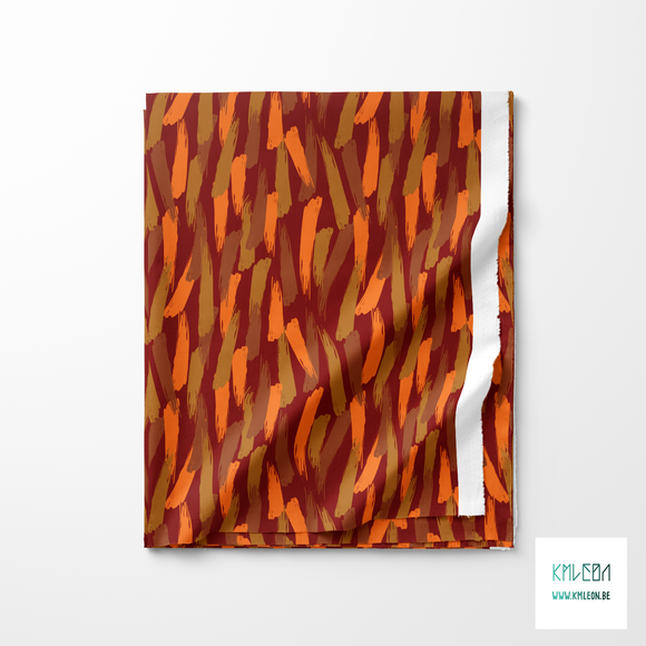 Orange and brown brush strokes fabric
