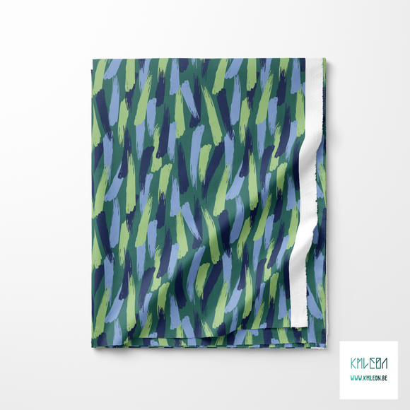 Green and blue brush strokes fabric