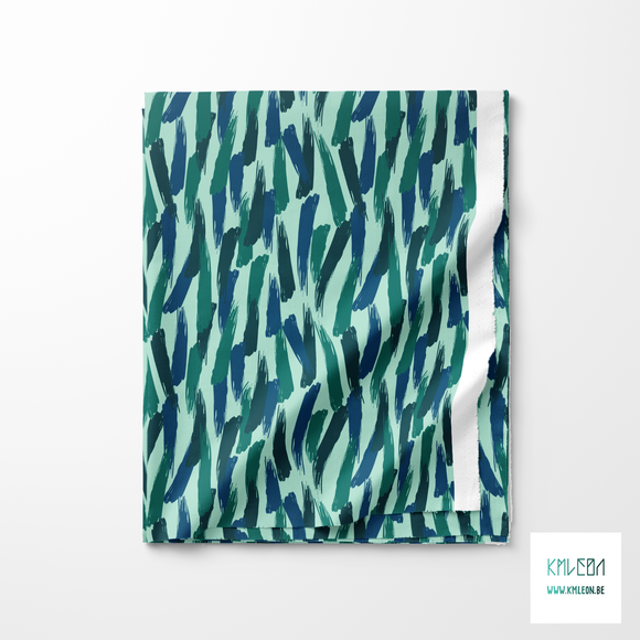 Blue and green brush strokes fabric