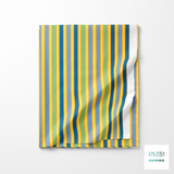 Blue, green and yellow vertical stripes fabric