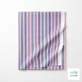 Roze, paarse en blauwe vertikale strepen stof