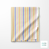 Purple, pink, yellow and orange vertical stripes fabric