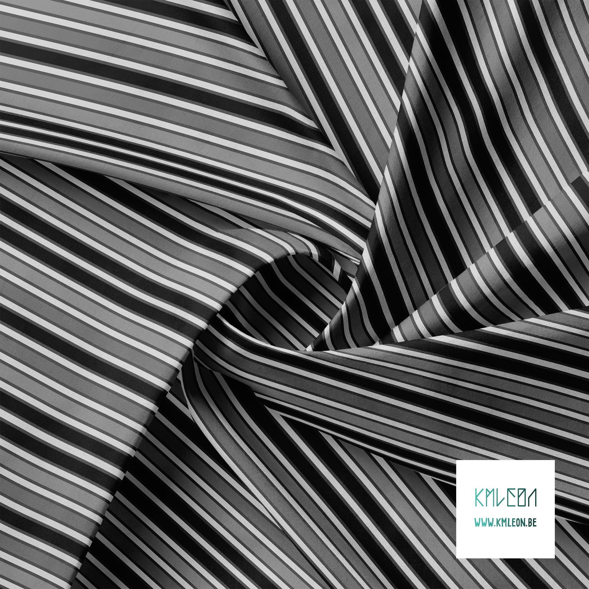 Grey vertical stripes fabric