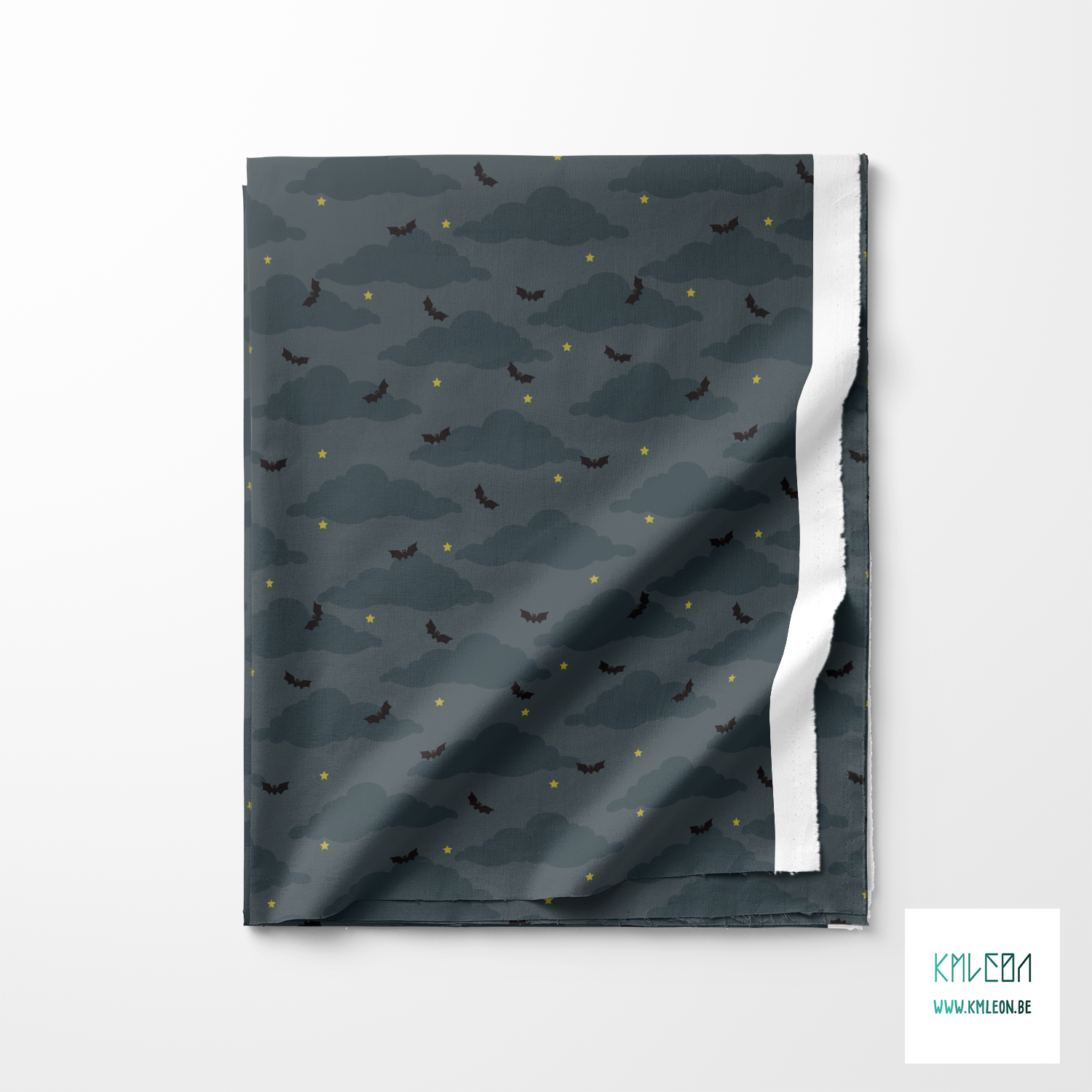 Bats, stars and clouds fabric