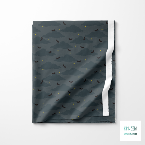 Bats, stars and clouds fabric