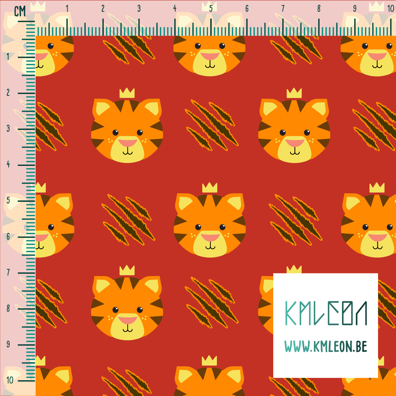 Baby tigers and paw scratches fabric
