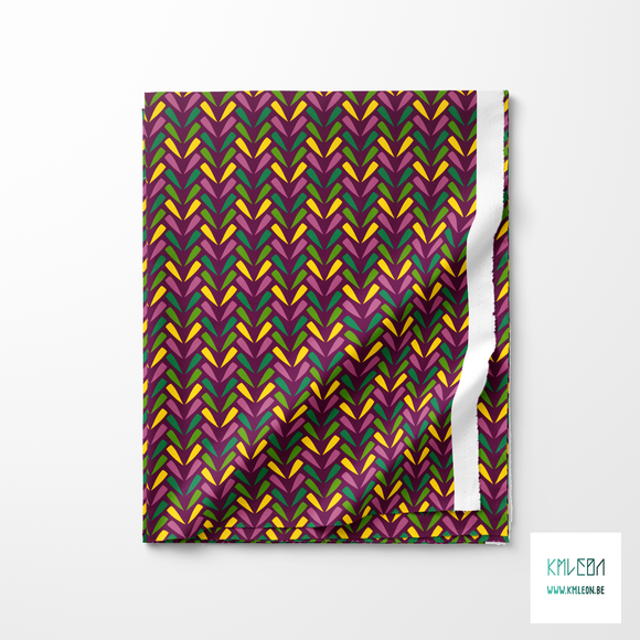 Yellow, pink and green chevron fabric