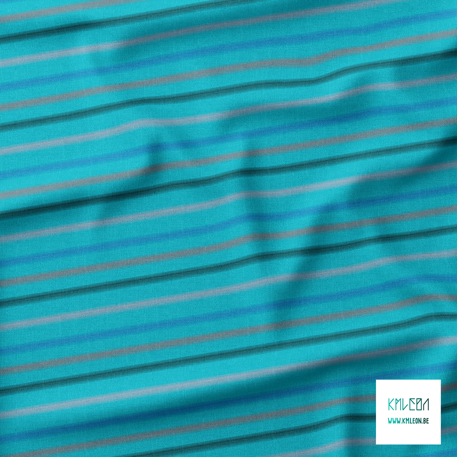 Soft horizontal stripes in black, pink, blue and red fabric