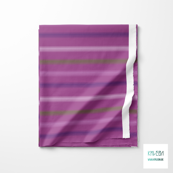 Soft horizontal stripes in purple and green fabric