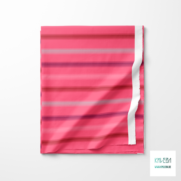 Soft horizontal stripes in purple, red, light blue and pink fabric