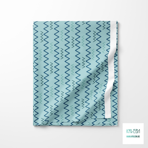 Blue and green zig zag fabric
